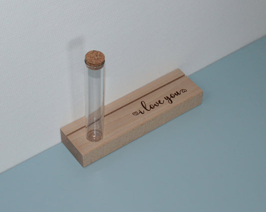 Fotostandaard met glazen buisje