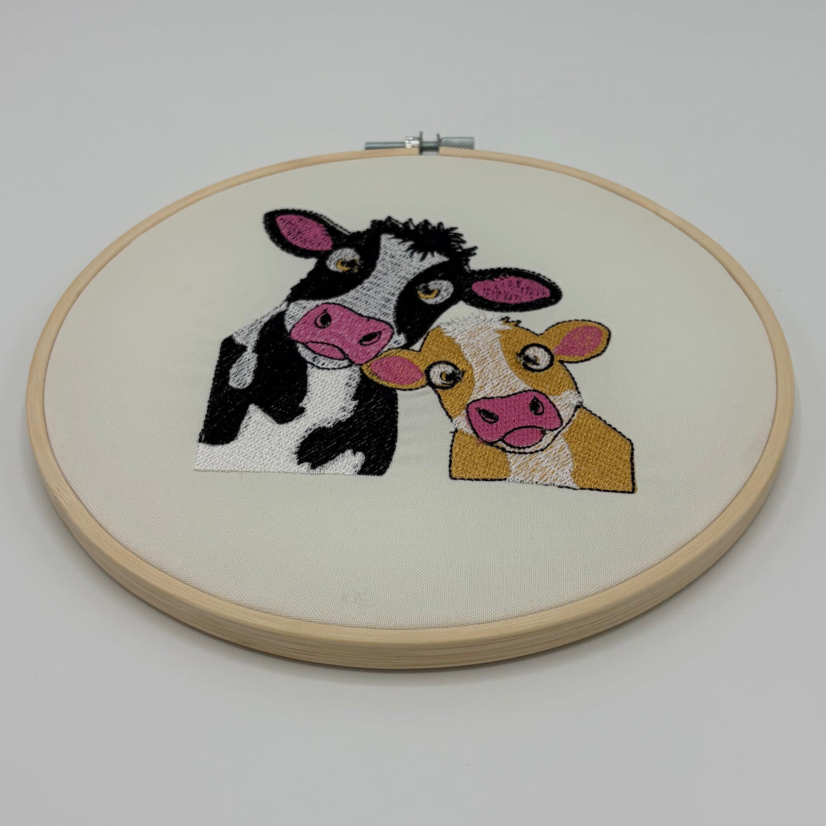 Houten ring met borduursel 21cm