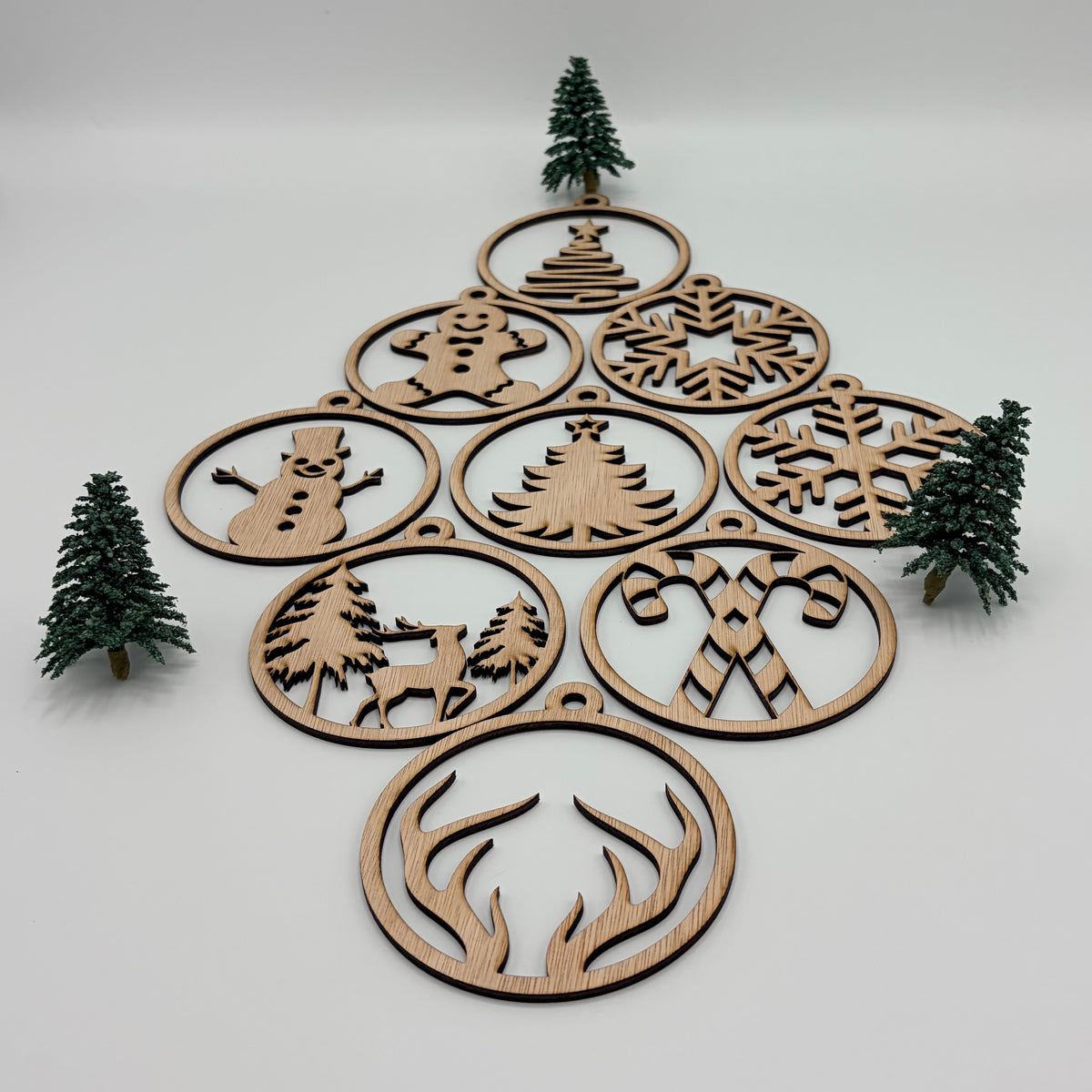 Houten kerstballen